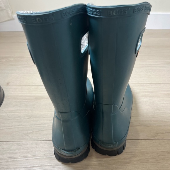 BOGS Amanda Rain Boots With Plush Lining Waterproof Women 9 LaceUp Turquoise - Picture 13 of 13